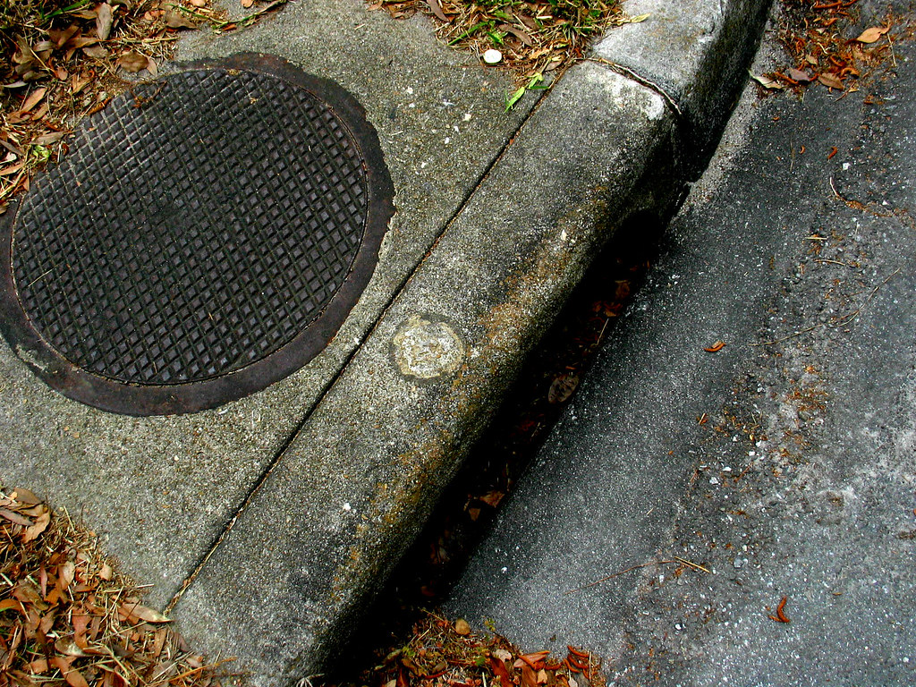 Manhole Sewer Cap Gutter Leaves Drain | Christopher Sessums | Flickr